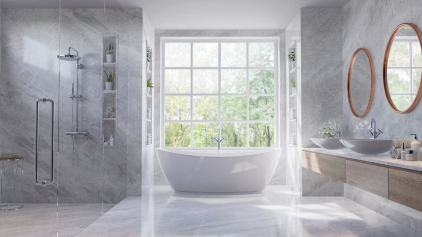 Newly fitted modern bathroom