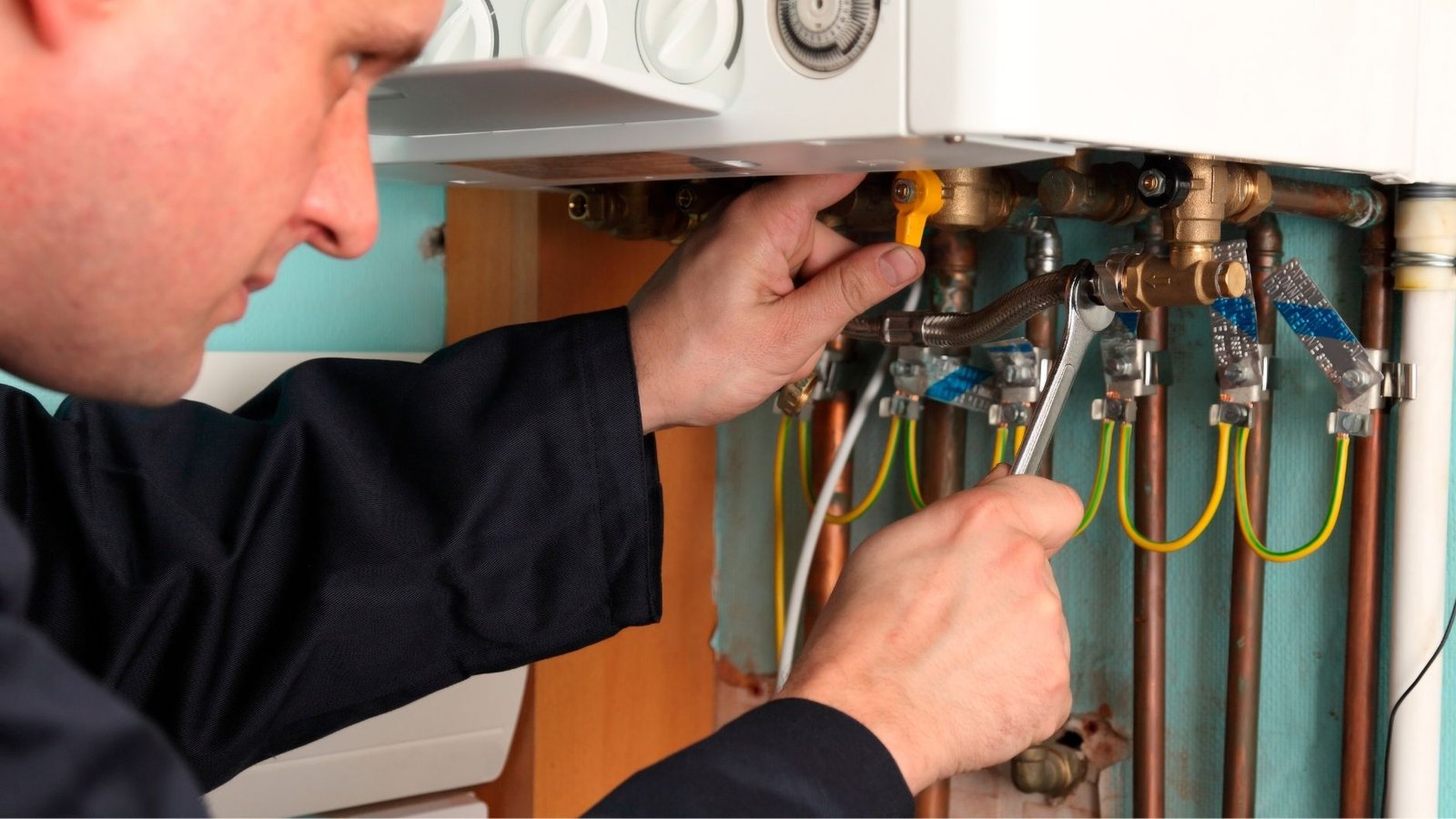 Gas Safe engineer servicing a boiler near Ringwood